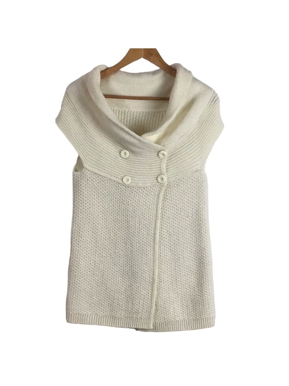 𝅺MOHAIR wool & mohair blend sweater cardigan knit double brest sleeveless